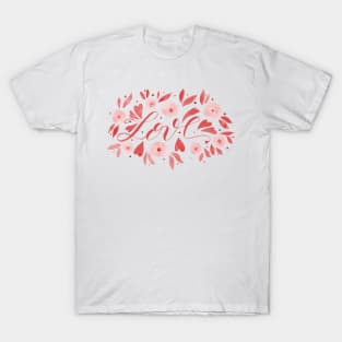 Love and foliage - living coral T-Shirt